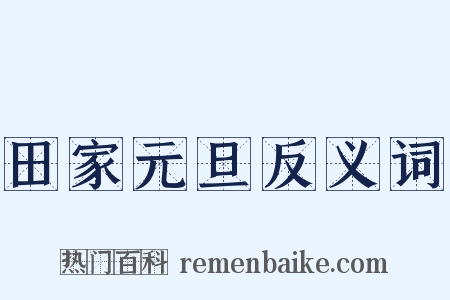 田家元旦反义词是什么意思的图片